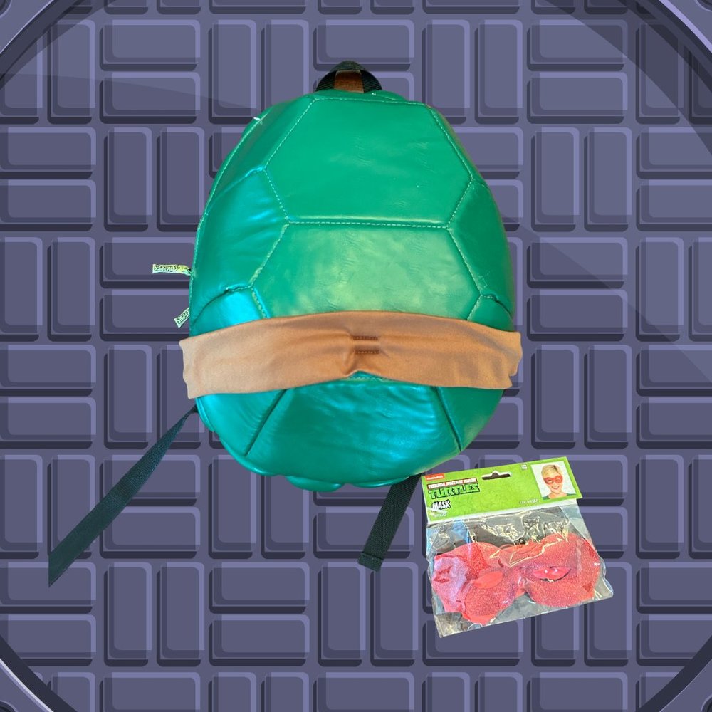 💥🐢 Teenage Mutant Ninja Turtles TMNT Retro Turtle Shell Puff Backpack 💥🐢